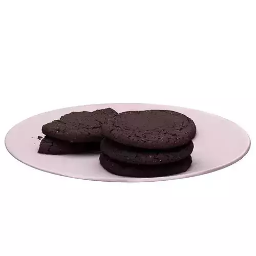 Dark Chocolate Cookies Low-poly 3D model 4