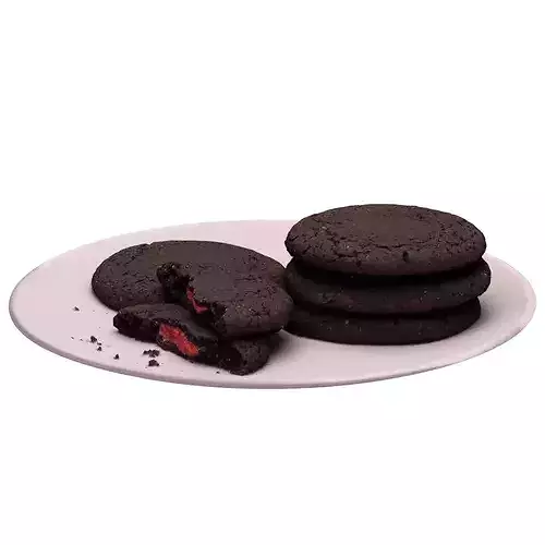 Dark Chocolate Cookies Low-poly 3D model