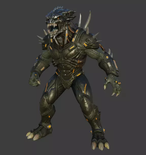 Alien Vorgon Low-poly 3D model
