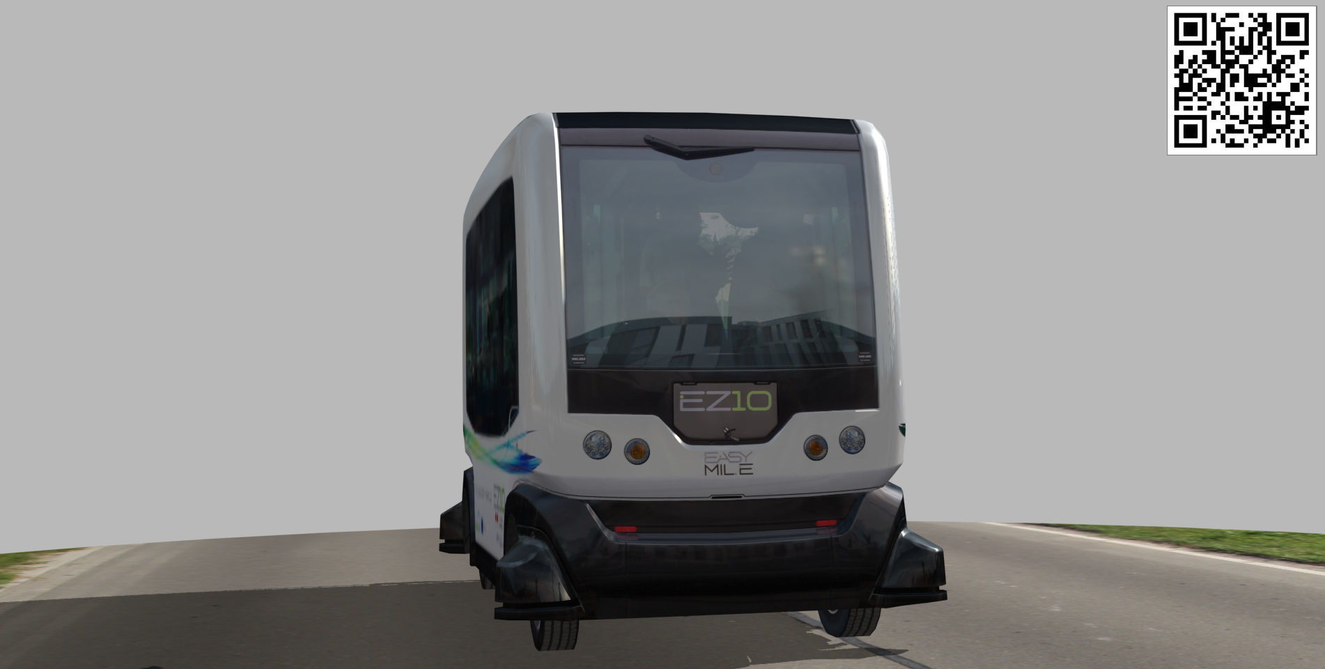 Driverless Electric bus pack Low-poly 3D model_31