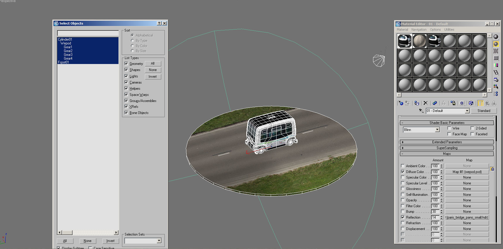 Driverless Electric bus pack Low-poly 3D model_36