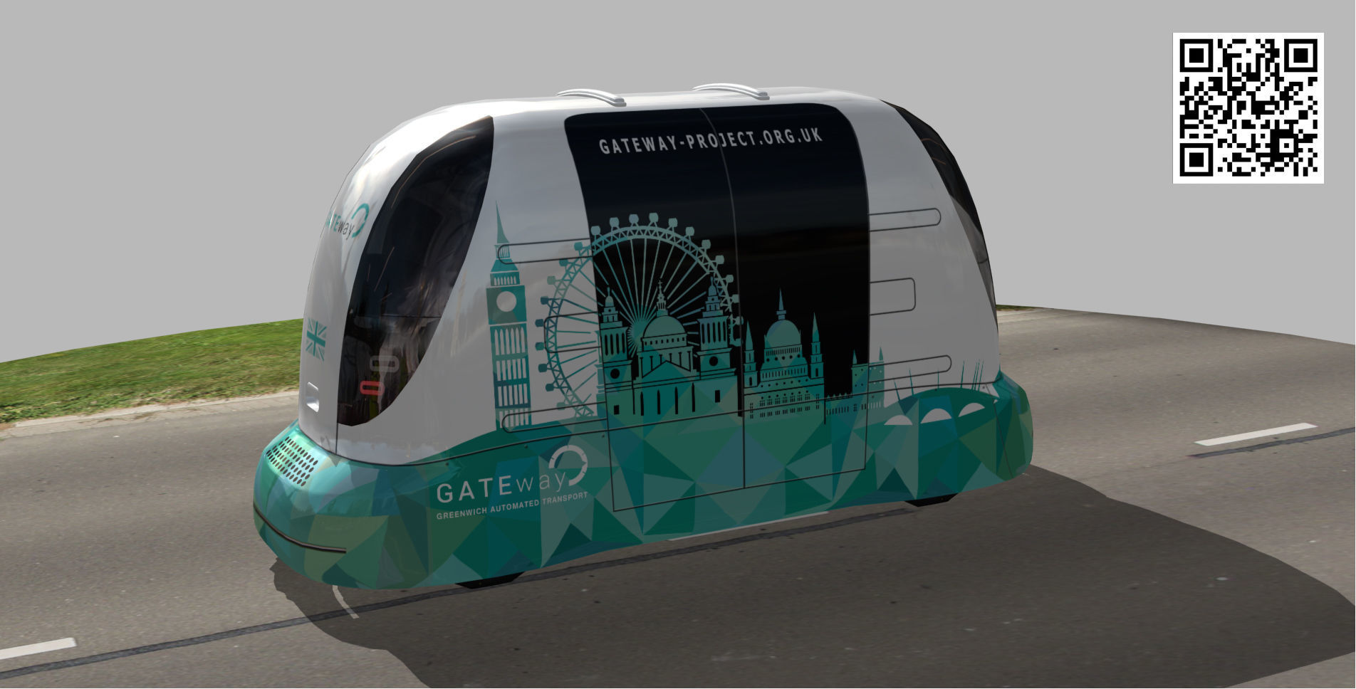 Driverless Electric bus pack Low-poly 3D model_20