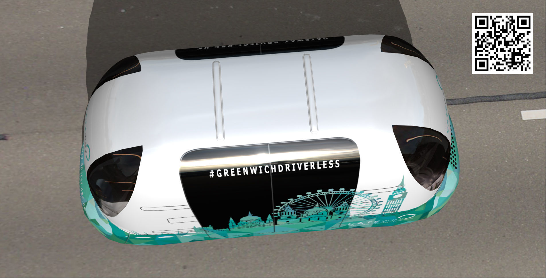 Driverless Electric bus pack Low-poly 3D model_13