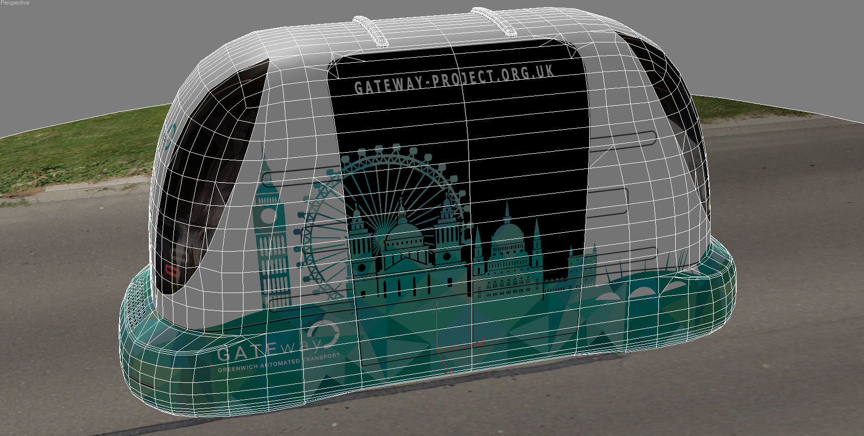 Driverless Electric bus pack Low-poly 3D model_18