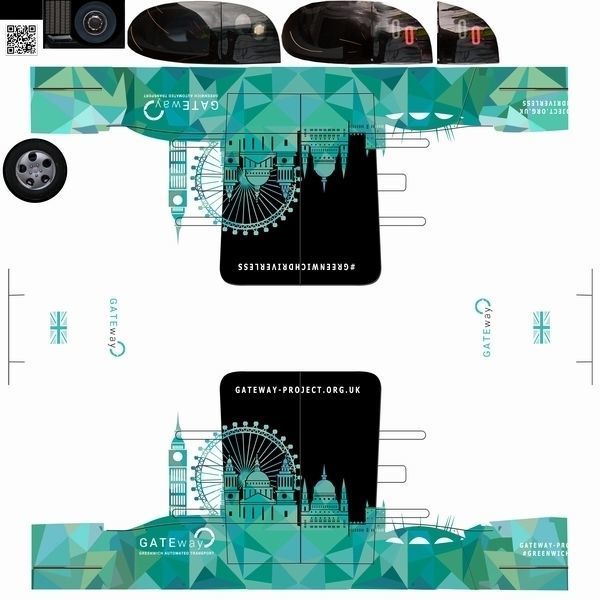 Driverless Electric bus pack Low-poly 3D model_17