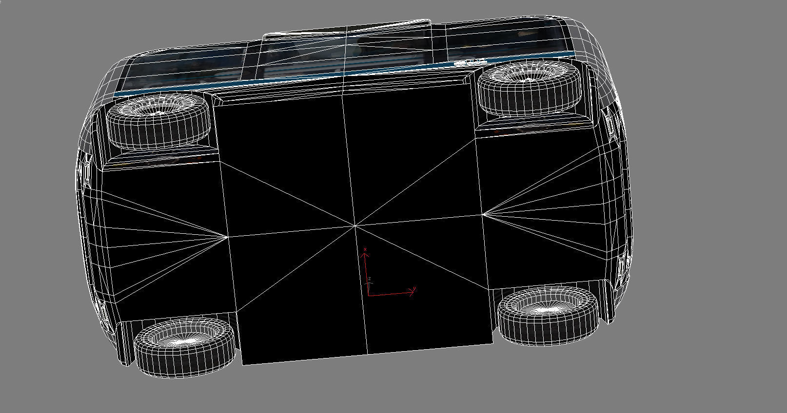 Driverless Electric bus pack Low-poly 3D model_7