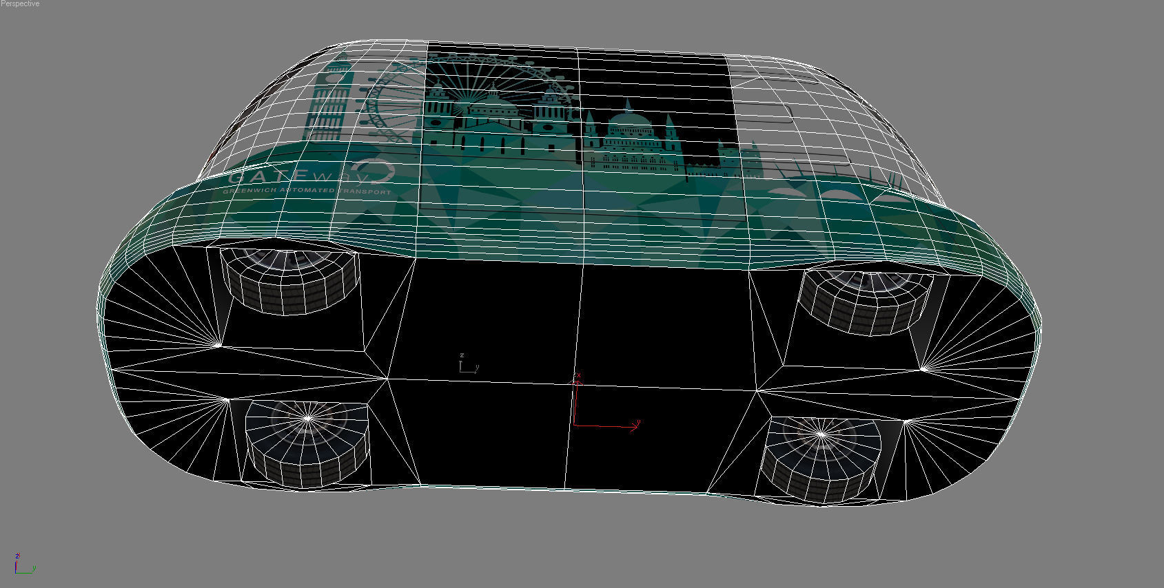 Driverless Electric bus pack Low-poly 3D model_15