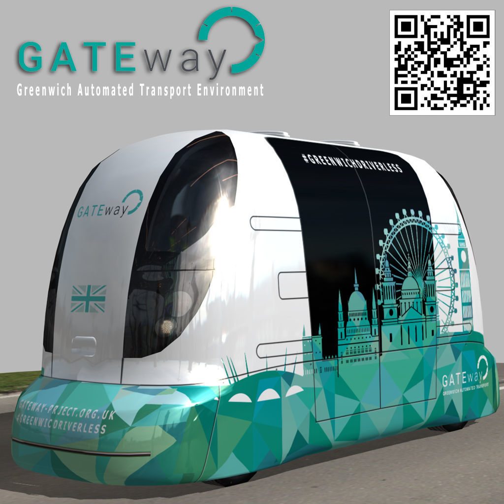 Driverless Electric bus pack Low-poly 3D model_11