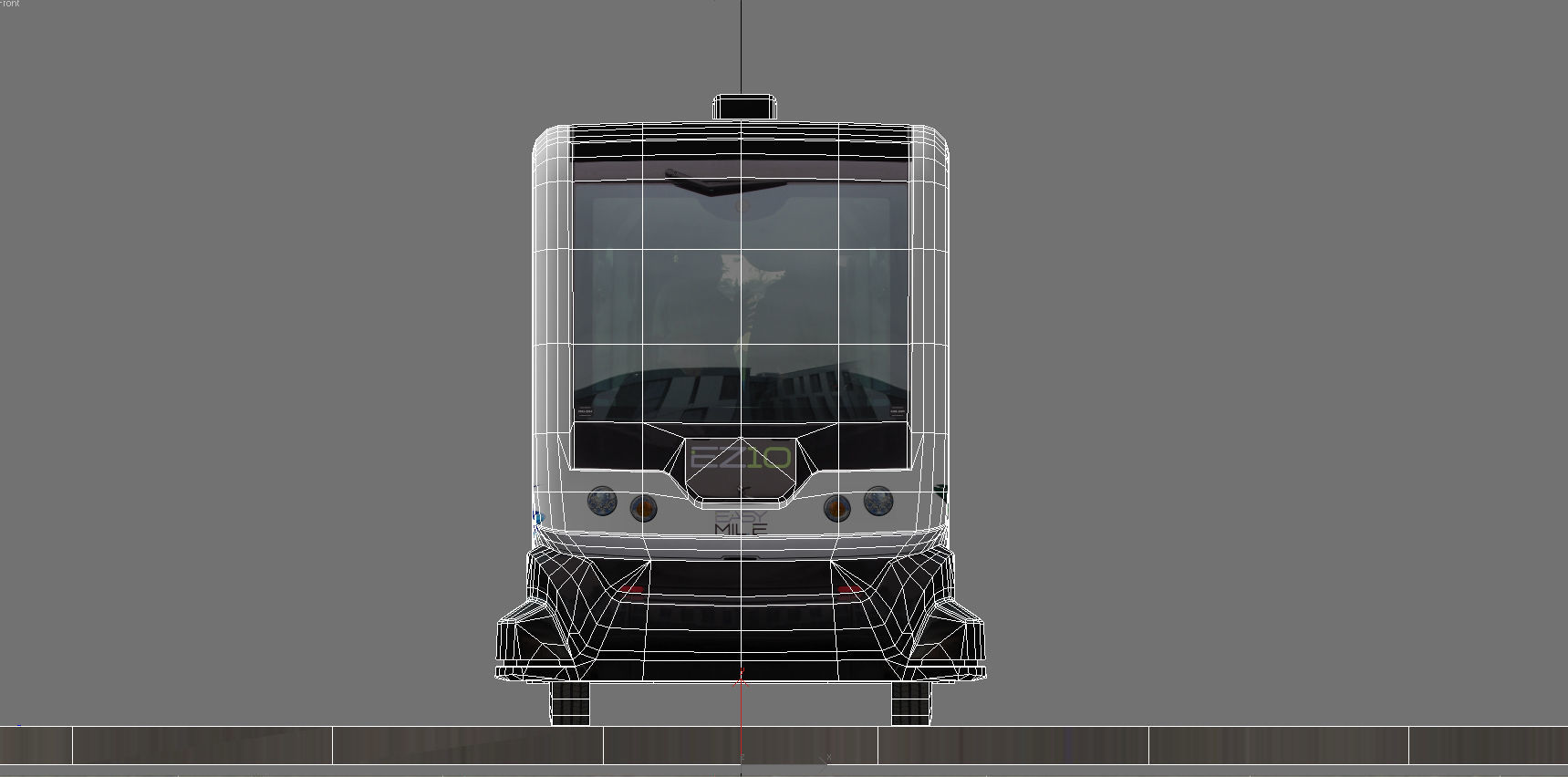 Driverless Electric bus pack Low-poly 3D model_37