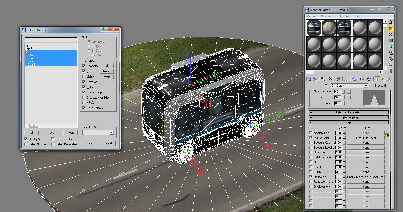 Driverless Electric bus pack Low-poly 3D model_29