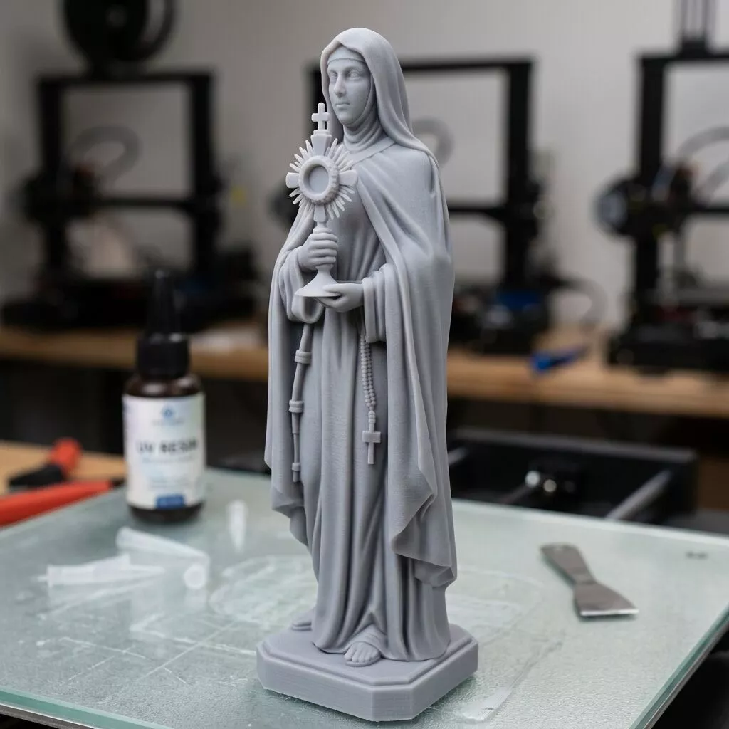 Saint Clare Assisi Holding Monstrance Statue 3D print model