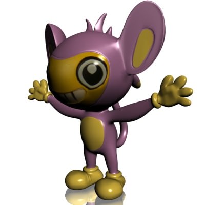 Pokemon like monkey RIGGED Low-poly 3D model_3