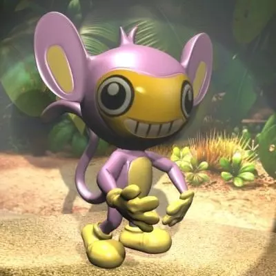 Pokemon like monkey RIGGED Low-poly 3D model_0