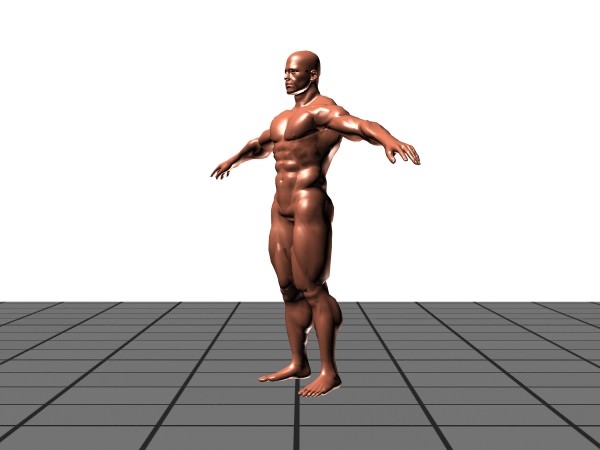 Bodybuilder human body Low-poly 3D model_1