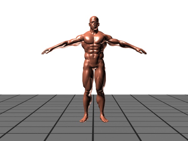 Bodybuilder human body Low-poly 3D model_2