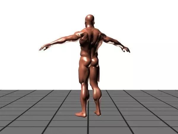 Bodybuilder human body Low-poly 3D model_0