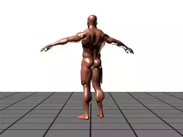 Bodybuilder human body Low-poly 3D model