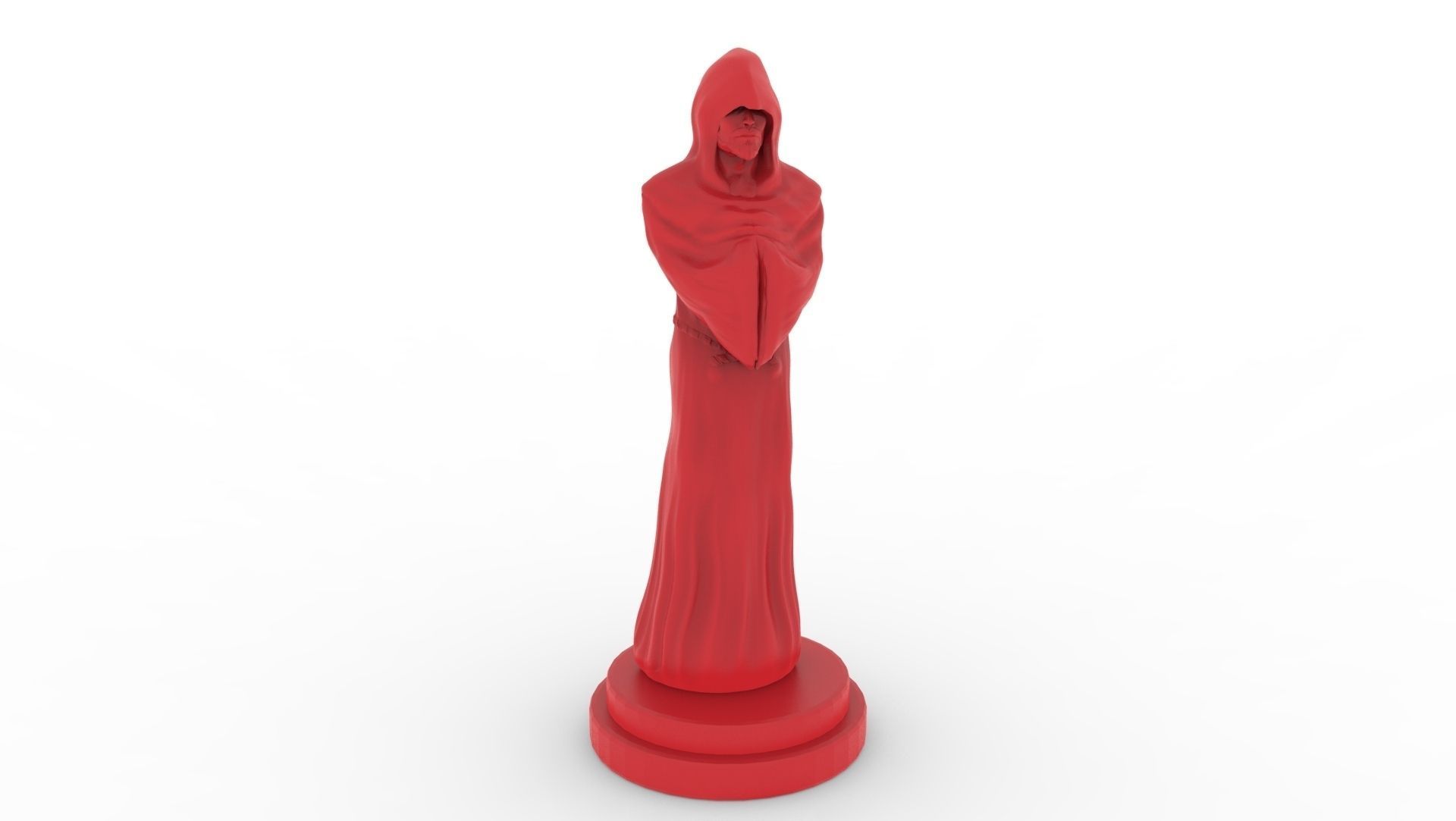 Monk statue 3D print model_4