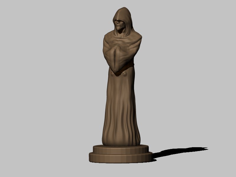 Monk statue 3D print model_1