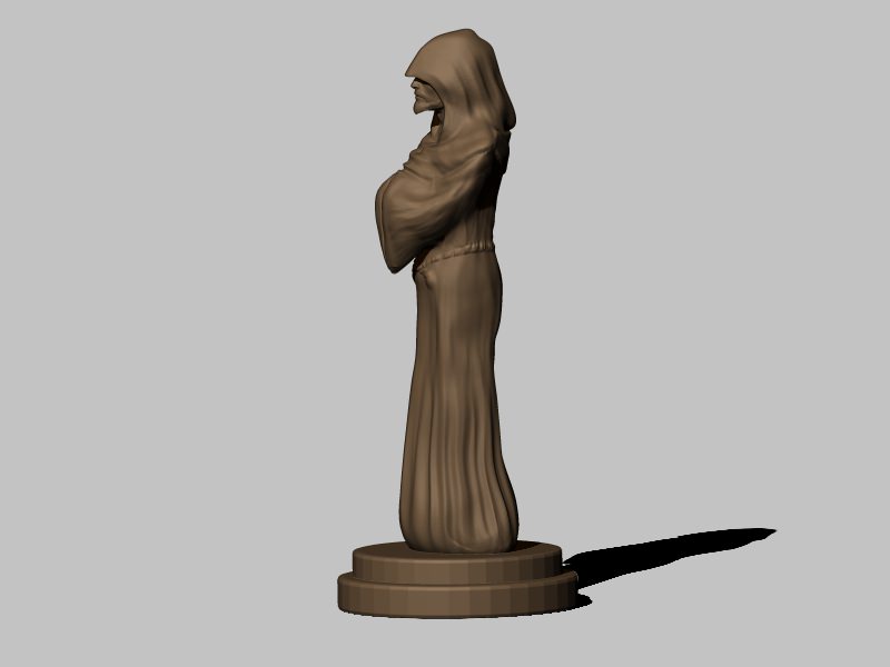 Monk statue 3D print model_2
