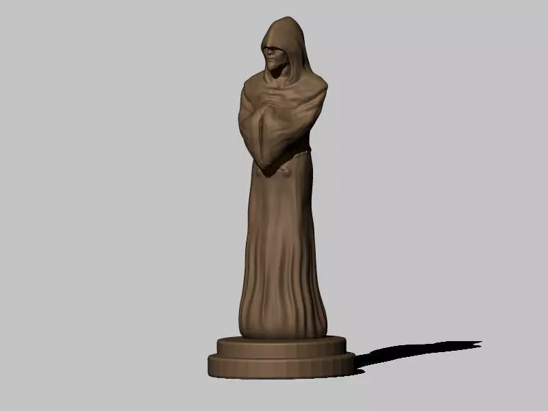 Monk statue 3D print model_0