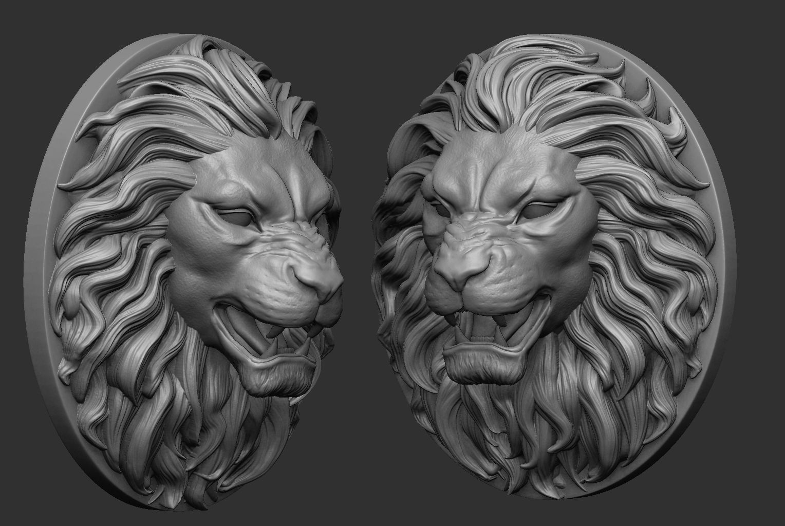 Lion Pendant - two versions 3D print model_1