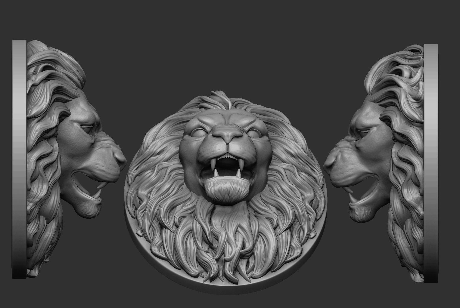 Lion Pendant - two versions 3D print model_5