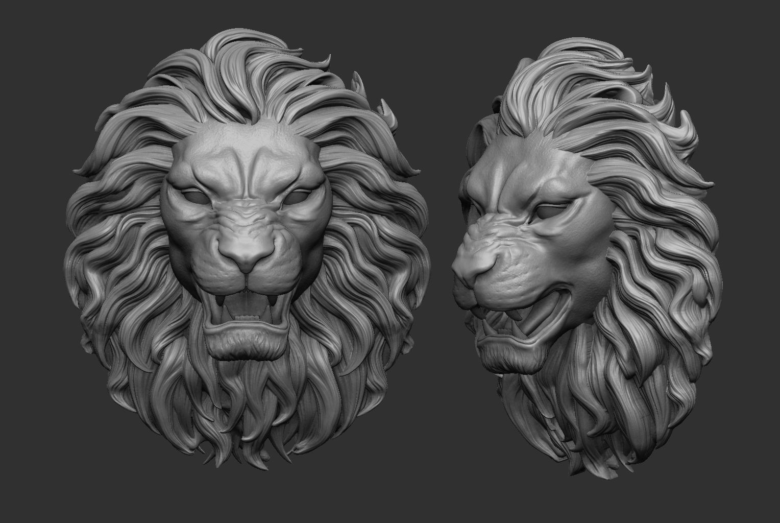 Lion Pendant - two versions 3D print model_4