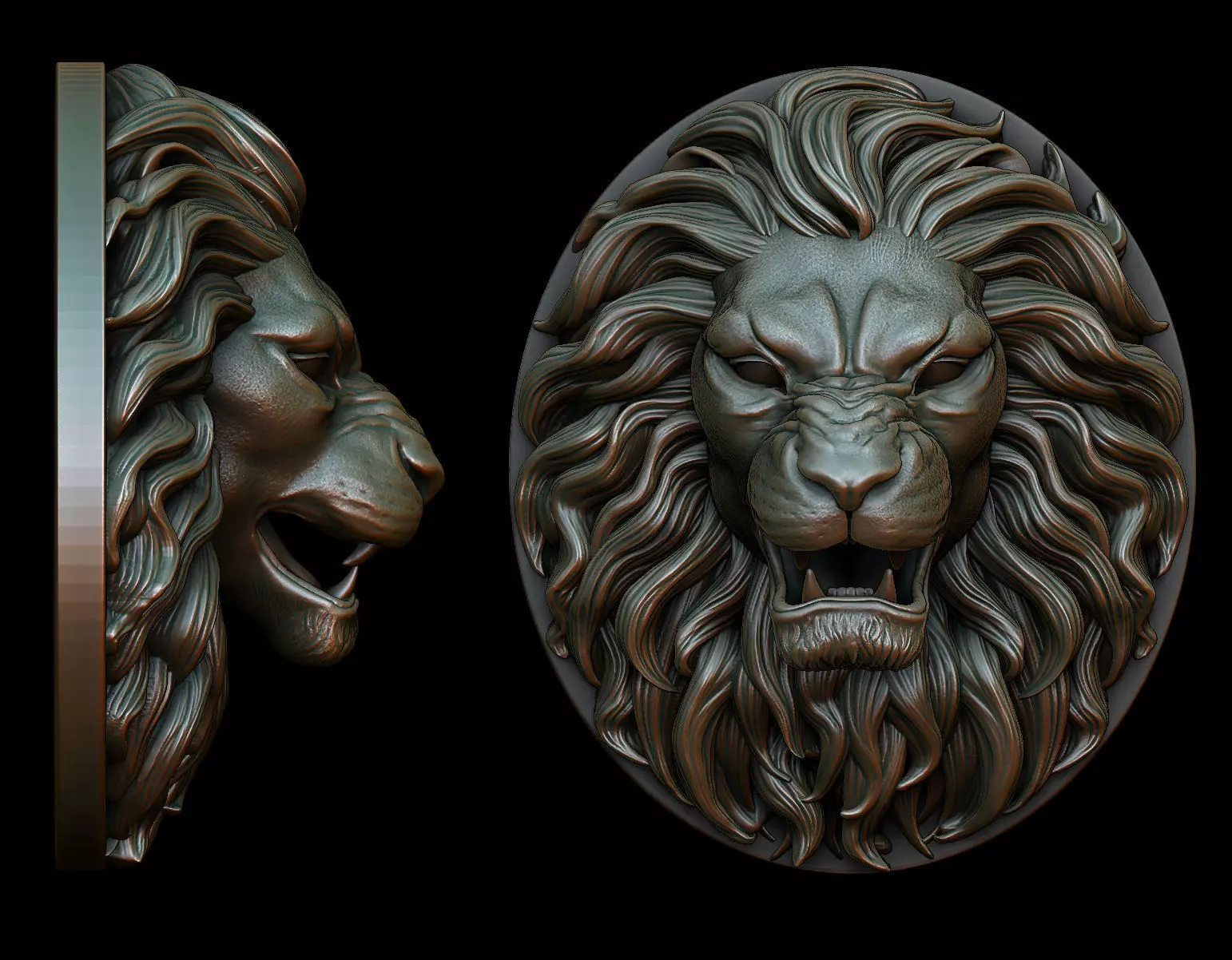 Lion Pendant - two versions 3D print model_0