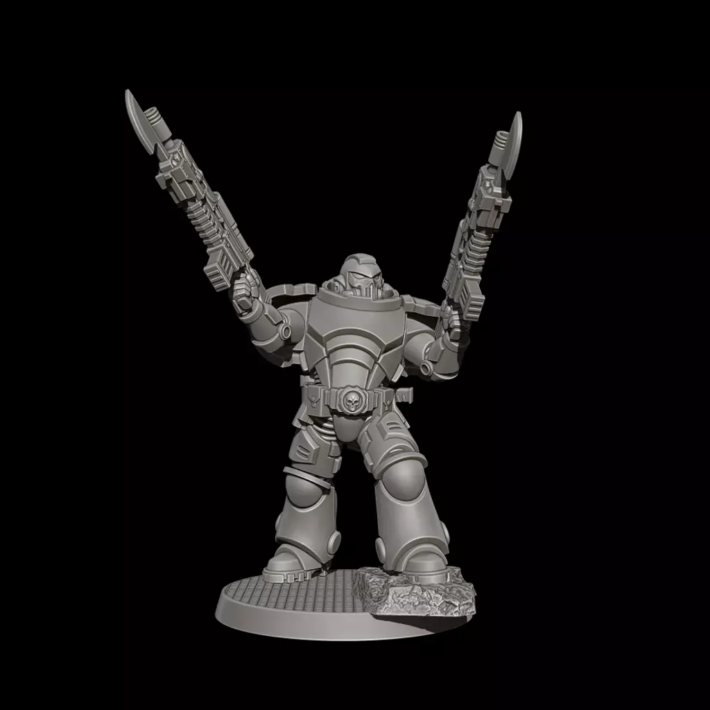 Sci-Fi Heavy Trooper STL Modular Power Armor 32mm Miniature V8 3D print model