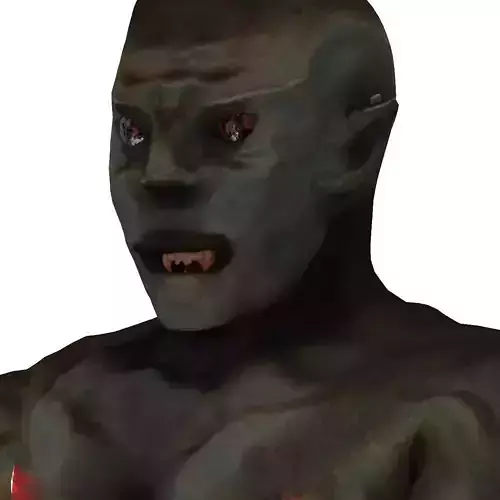 Monster undead man squatting Low-poly 3D model
