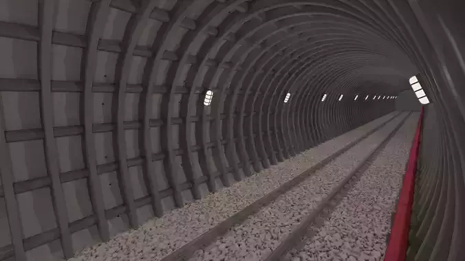 Subway tunnel 3D model