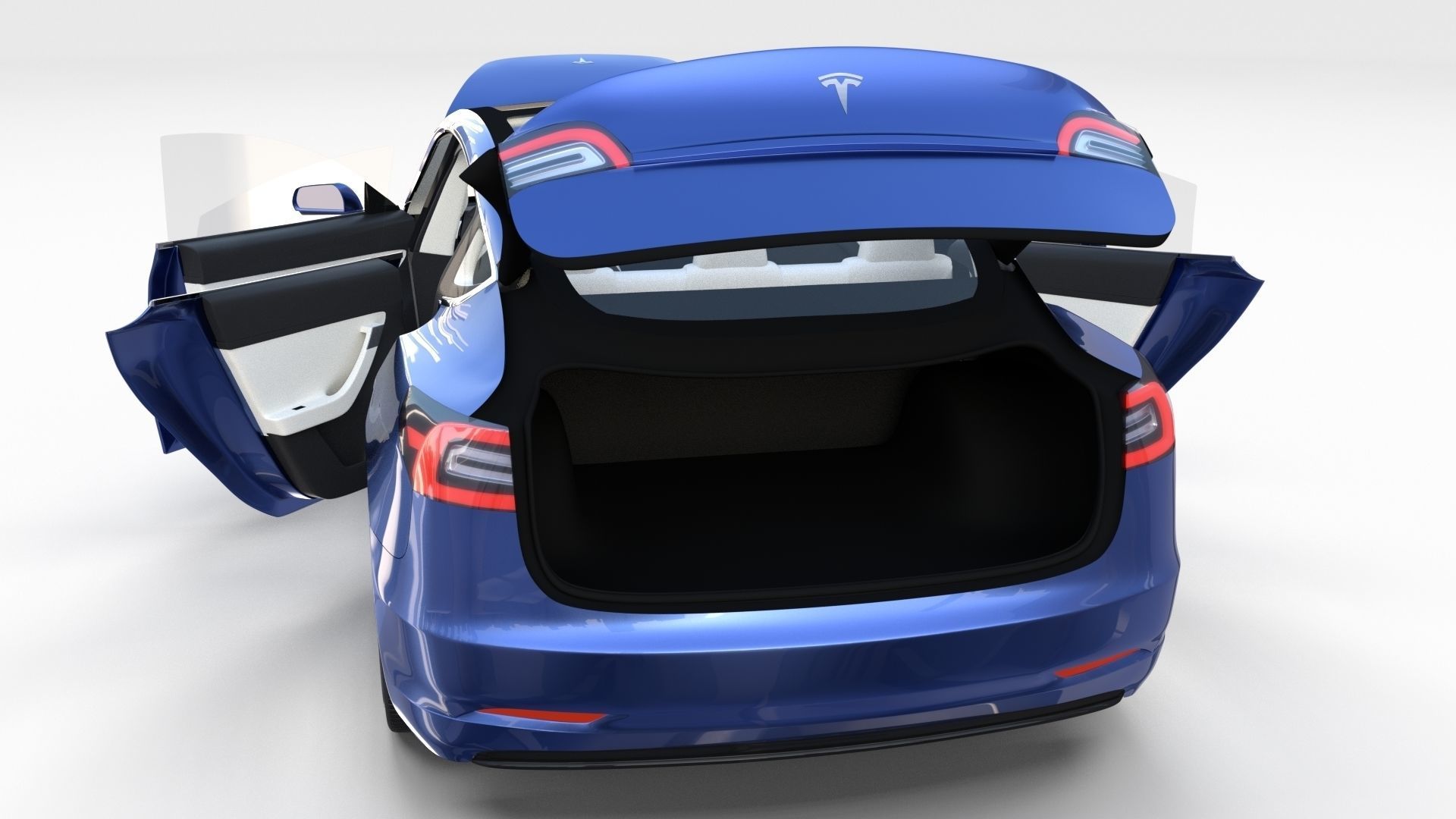 Tesla Model 3 with interior 3D model_52