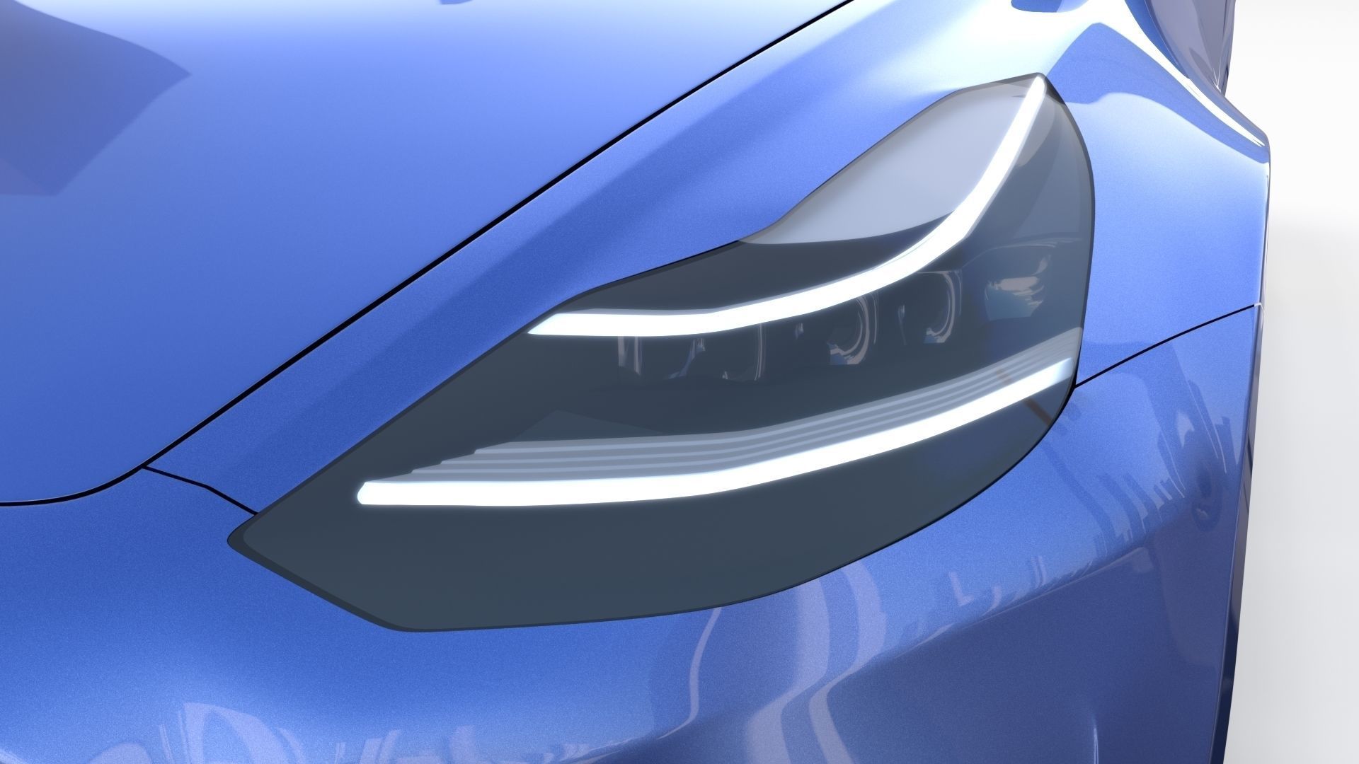 Tesla Model 3 with interior 3D model_56