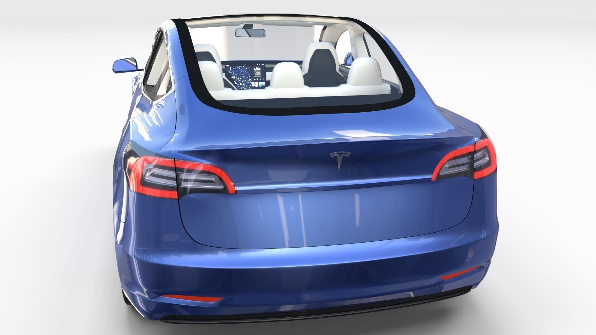 Tesla Model 3 with interior 3D model_22