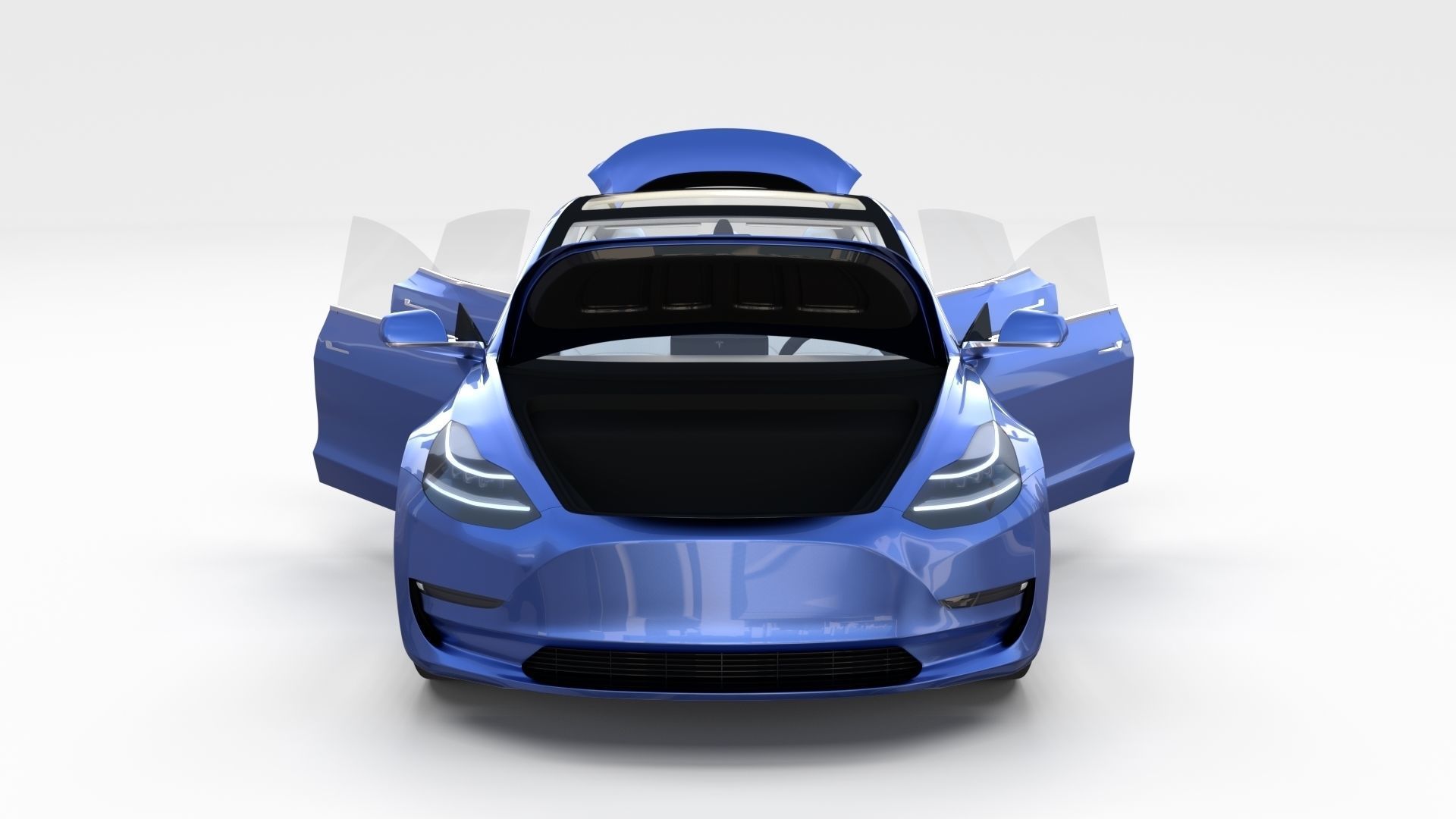 Tesla Model 3 with interior 3D model_49