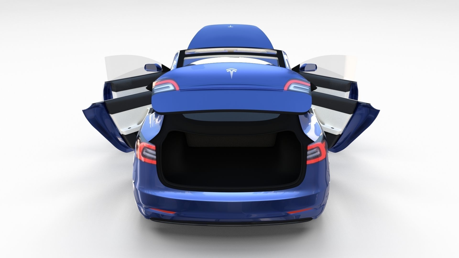 Tesla Model 3 with interior 3D model_62