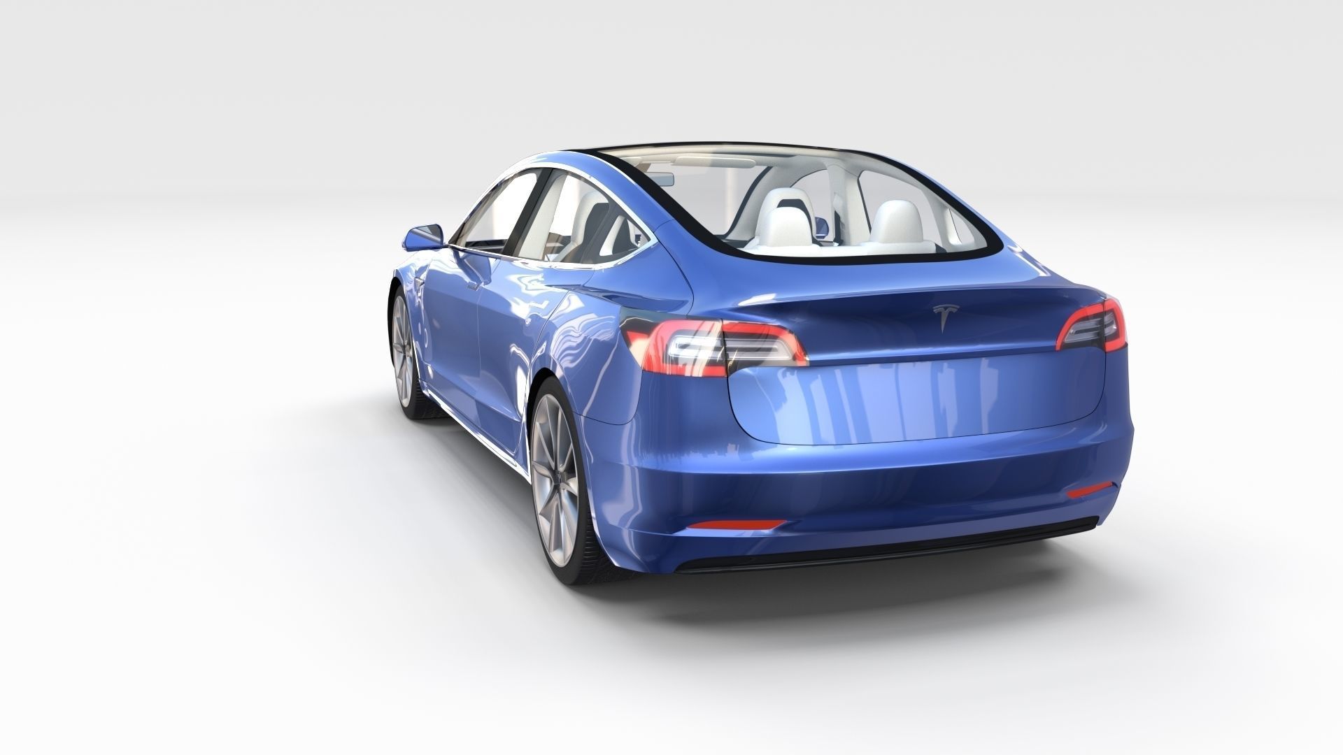 Tesla Model 3 with interior 3D model_5