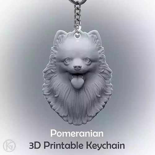 Pomeranian Dog Keychain STL