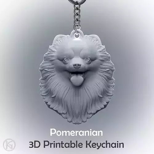 Pomeranian Dog Keychain STL