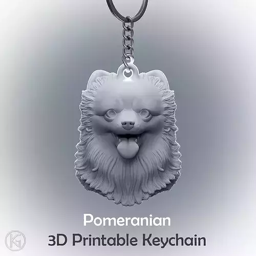 Pomeranian Dog Keychain STL