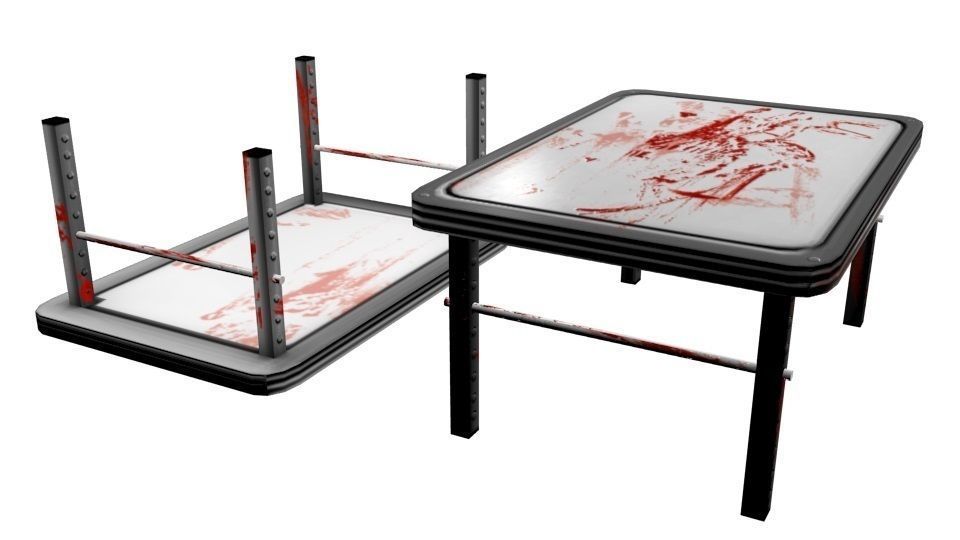 Post-Apocalyptic Bloody Table Low-poly 3D model_2