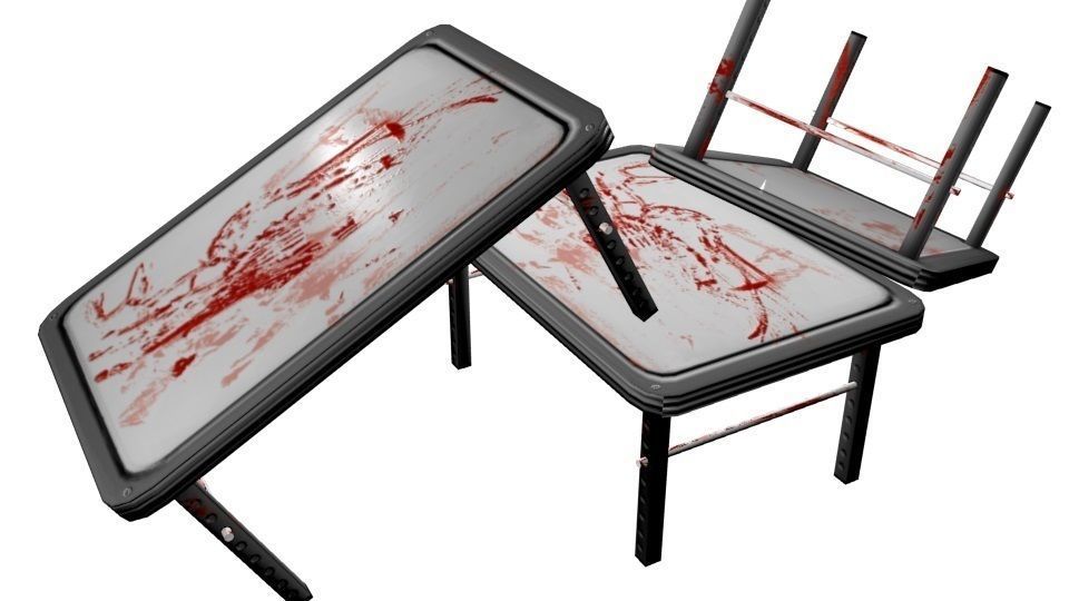 Post-Apocalyptic Bloody Table Low-poly 3D model_4