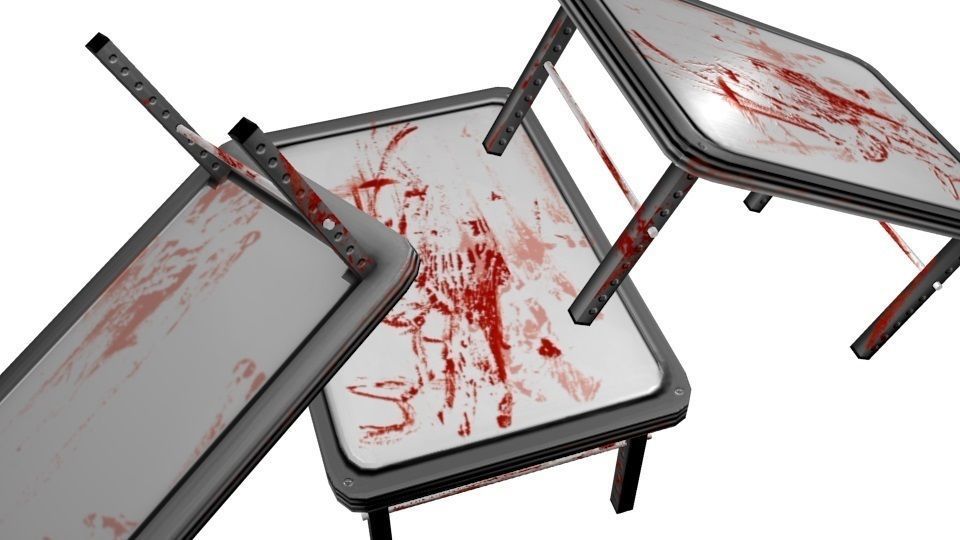 Post-Apocalyptic Bloody Table Low-poly 3D model_5