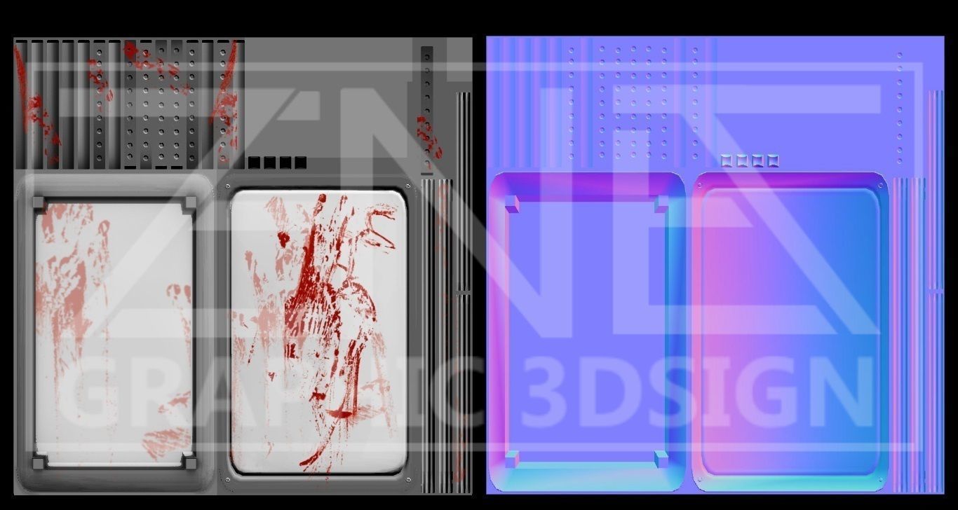 Post-Apocalyptic Bloody Table Low-poly 3D model_7