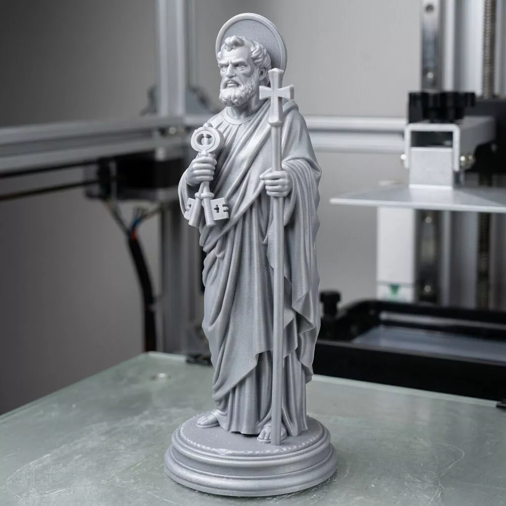 Saint Peter Apostle Keys Cross Statue 3D print model