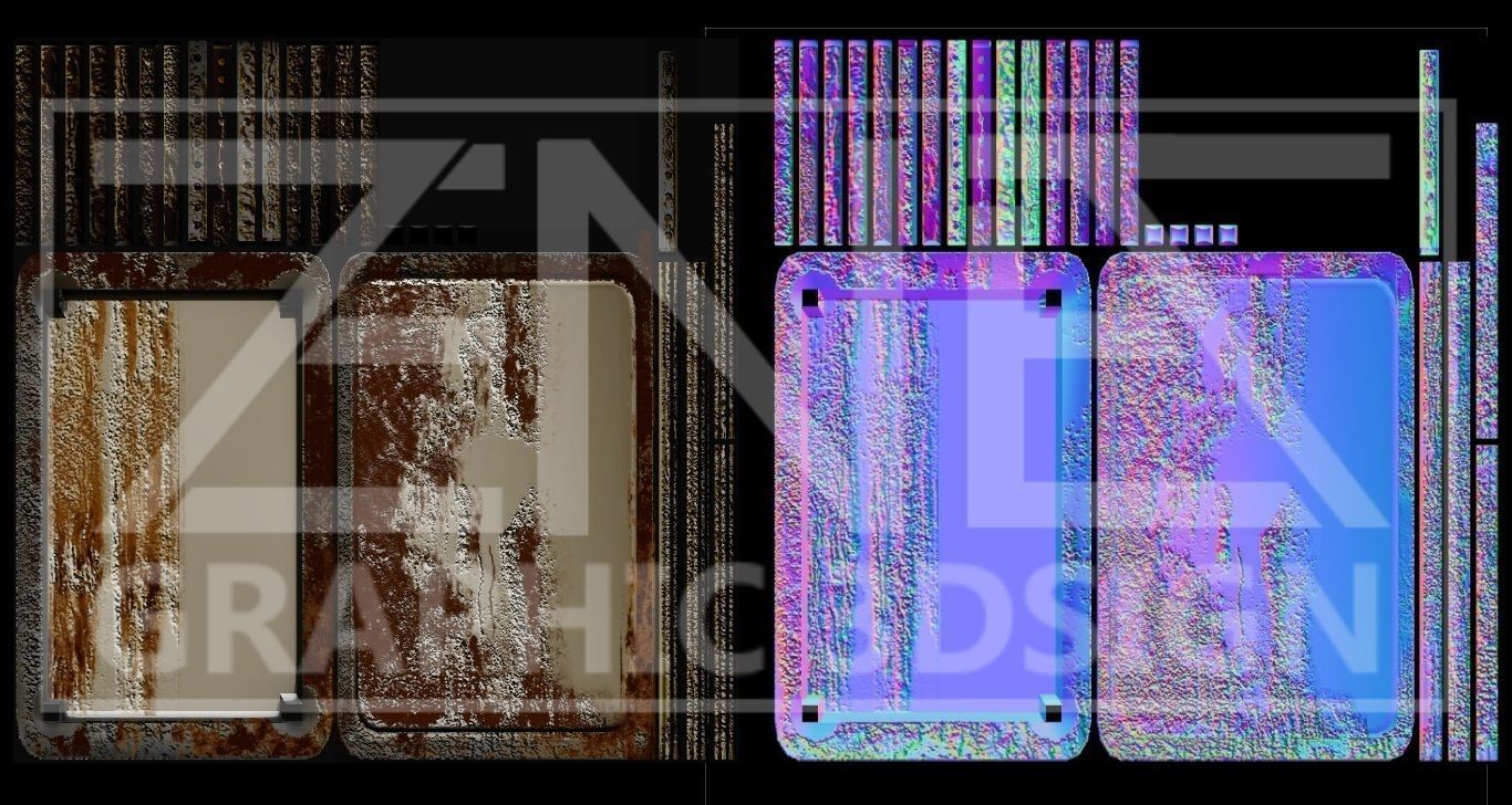 Post-Apocalyptic Grimy Rusty Table Low-poly 3D model_6