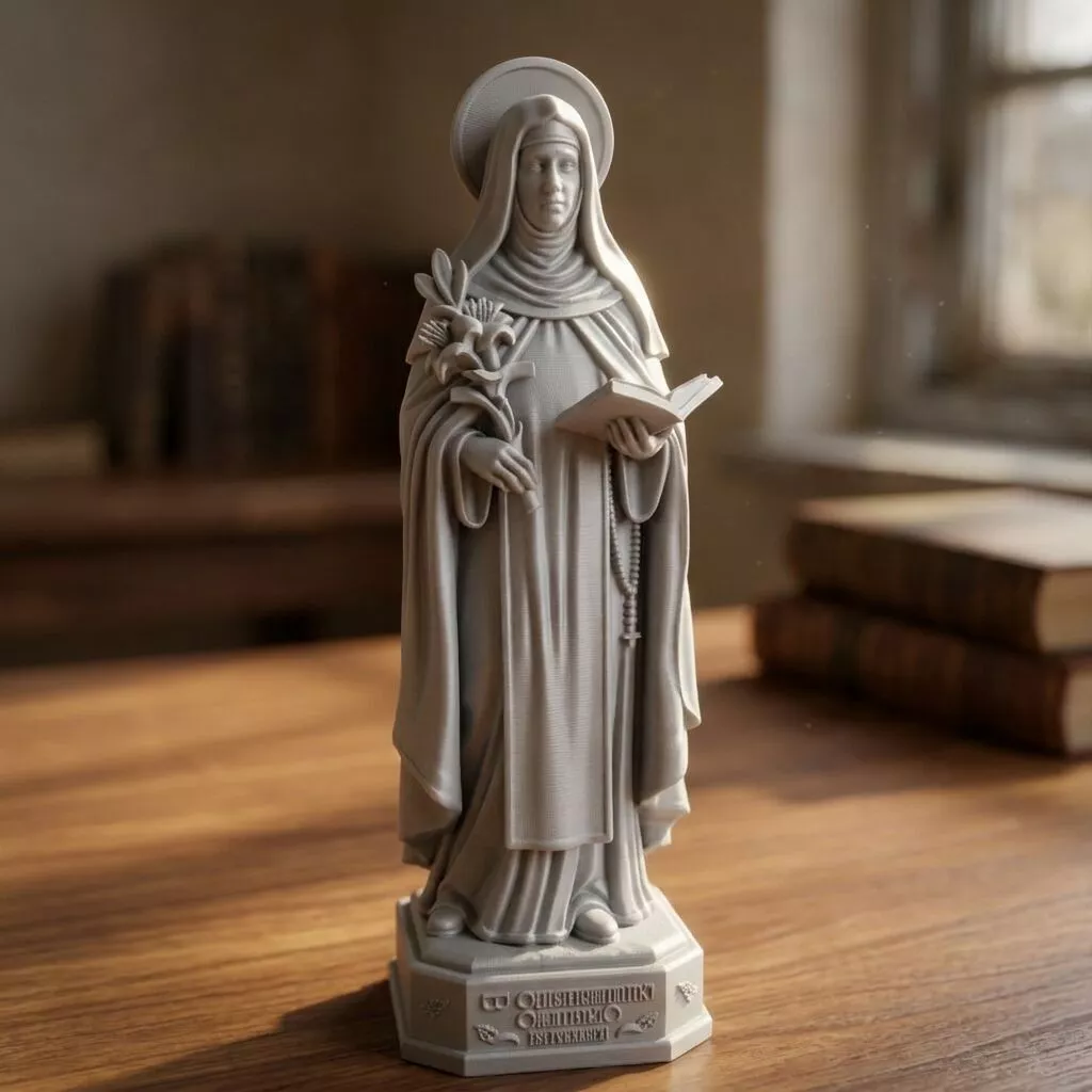 Saint Catherine Siena Catholic Saint Statue 3D print model