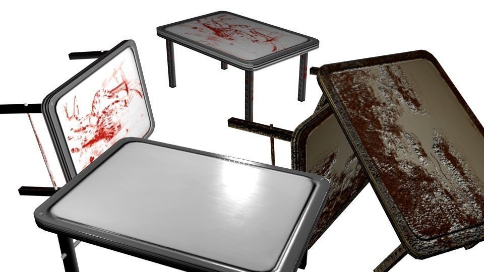 Post-Apocalyptic Table Set Low-poly 3D model_7