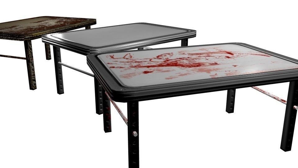 Post-Apocalyptic Table Set Low-poly 3D model_5